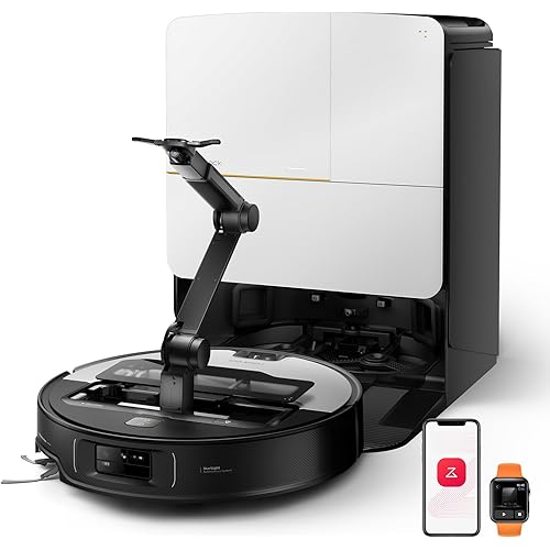 roborock Saros Z70 Robot Vacuum and Mop, OmniGrip Arm, AI-Powered, 22,000Pa Suction, 3.14’’ Ultra Slim, FlexiArm Riser Technology, AdaptiLift Chassis, Obstacle Avoidance, Auto Mop Washing & Drying