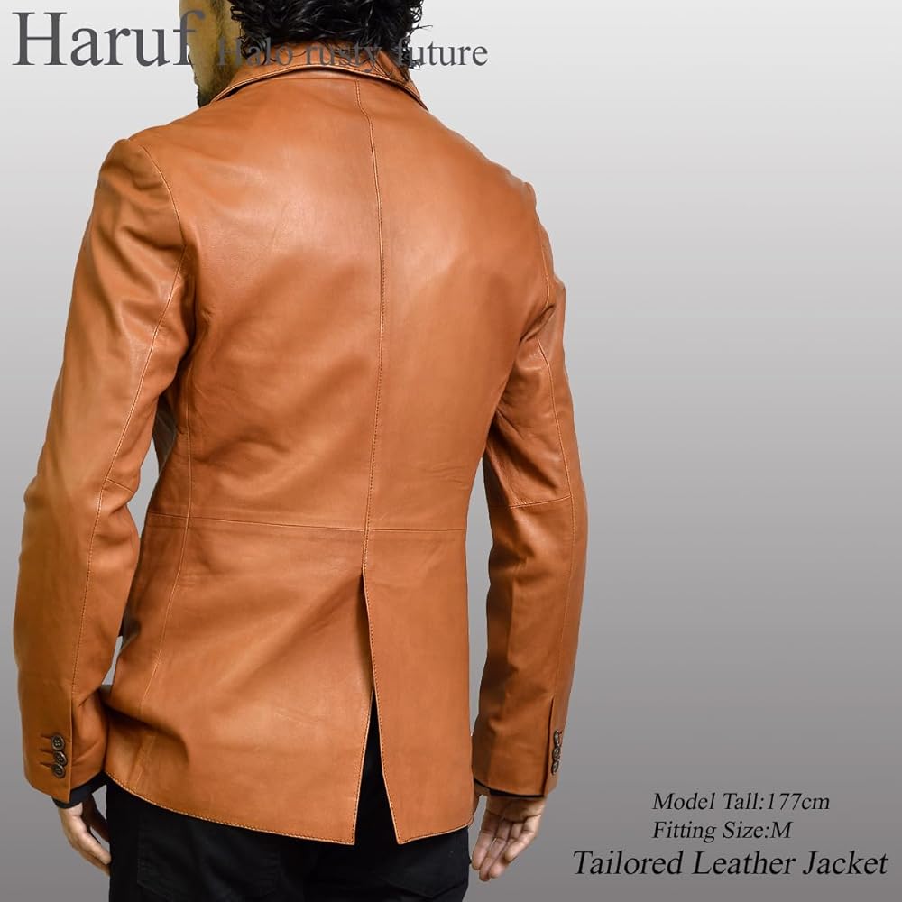 haruf 鹿革　レザー テーラードジャケット　LL 大きめサイズ　軽い　ハルフ haruf 鹿革 レザー テーラードジャケット LL 大きめサイズ 軽い ハルフ