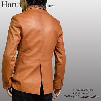 Amazon | [ハルフ] レザージャケット テーラード メンズ 本革 革