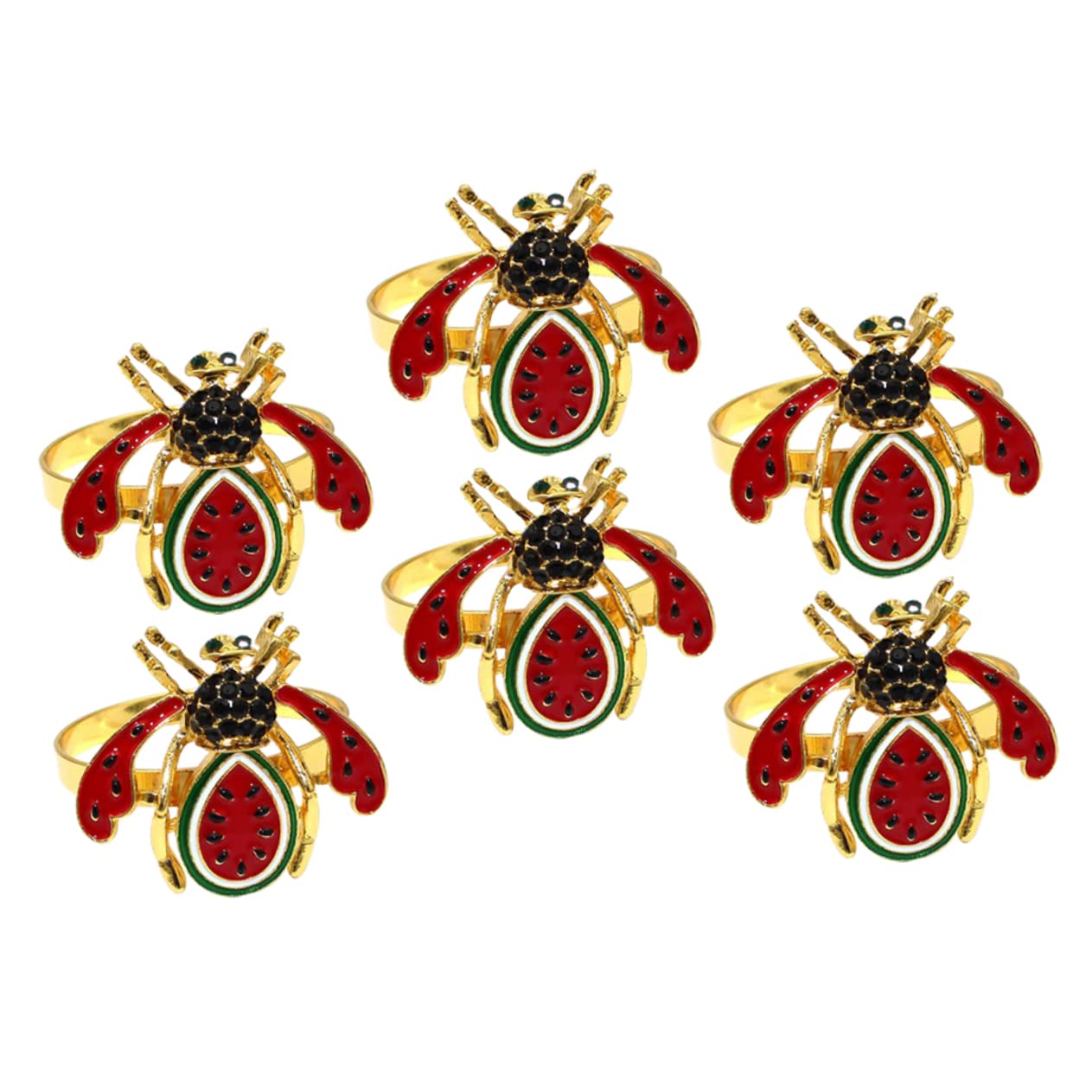 Alipis 12stücke Teiliges Dekorative Serviettenringe Wassermelonendesign Und Bienenmotiv Für Hochzeiten Partys Und Tischdekorationen