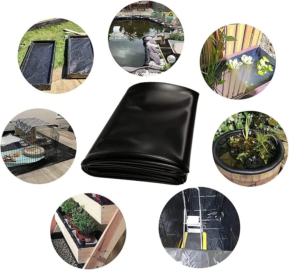 Pond Liner, Gardens Pools Membrane Fish Pond Bed Liners Impermeable Film Durable Pond Liner Cloth Keep Water Clean for Waterfall Fish Pond Water Fountains Stream,6 * 6m