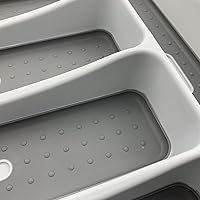 Vista 6 de JASHII Juego de cubiertos con bandeja, juego de cubiertos cuadrados de acero inoxidable de 20 piezas para 4, acabado mate, utensilios de comida