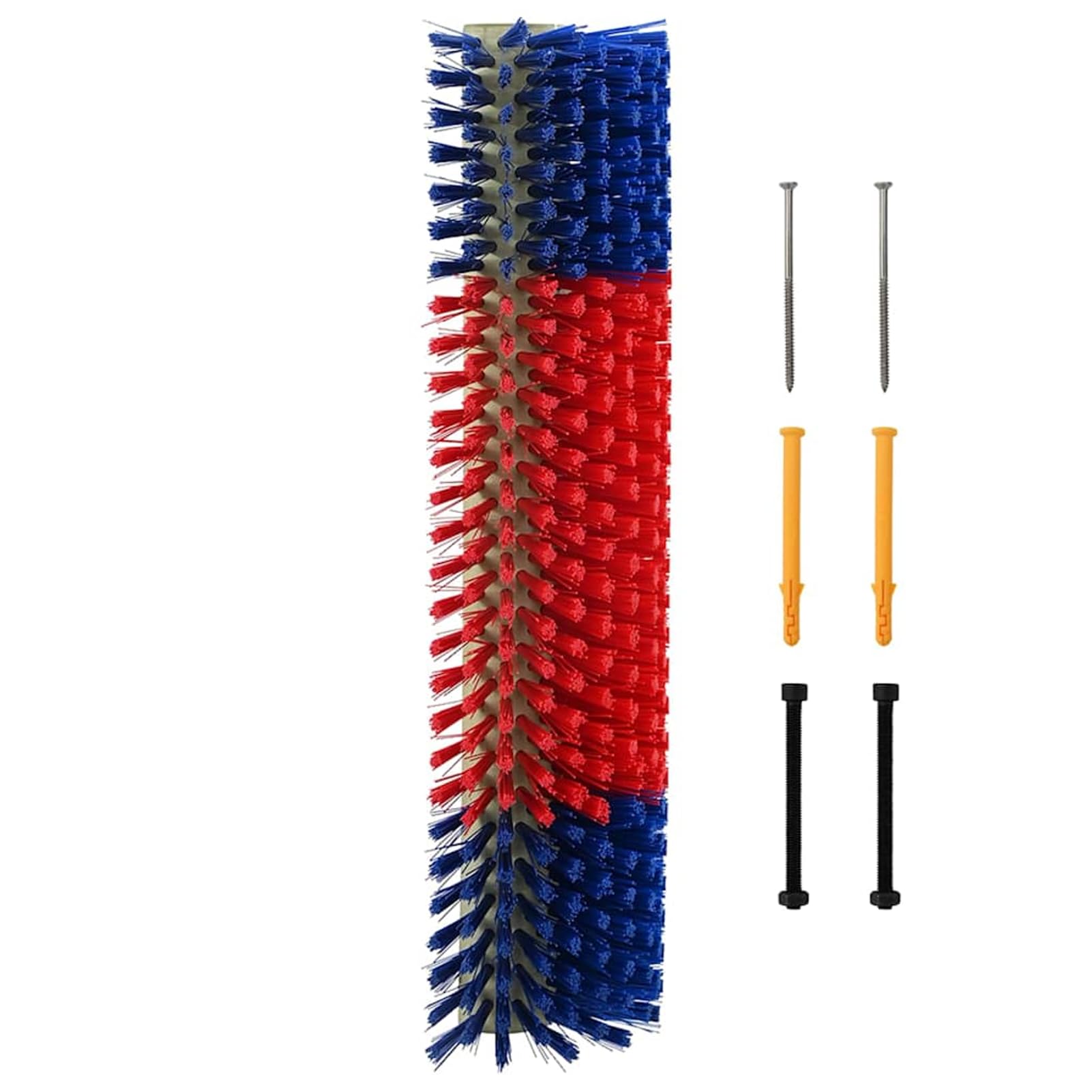Gecheer Rinderbürsten Wandmontiert, Effiziente Tierpflege, 20x9x50 cm, Rot-Blau-Schema, für Stall und Werkstatt42006831