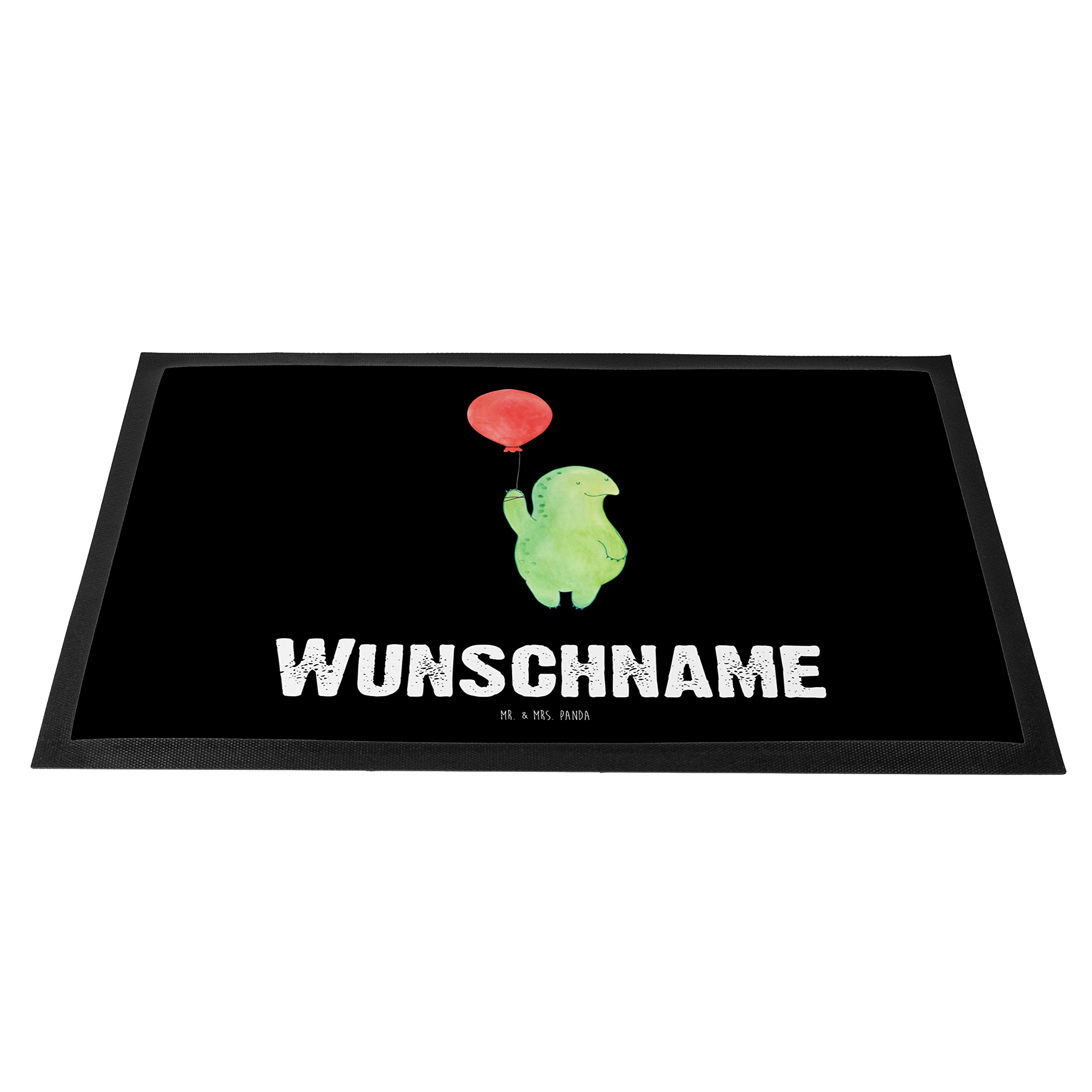 Mr. & Mrs. Panda Personalisierte Fussmatte Schildkröte Luftballon 40 x 60 cm - Geschenke, Fußmatte personalisierbar, Individuelle, personalisiert, mit Name, mutig, Motivationsspruch