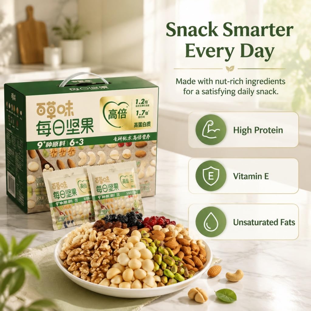 Snack Diario Puro De Frutos Secos Y, 750 G (30 Paquetes) | 6 Nueces + 3 Frutas | Bocadillos Saludables For Llevar, Paquetes Control Porciones