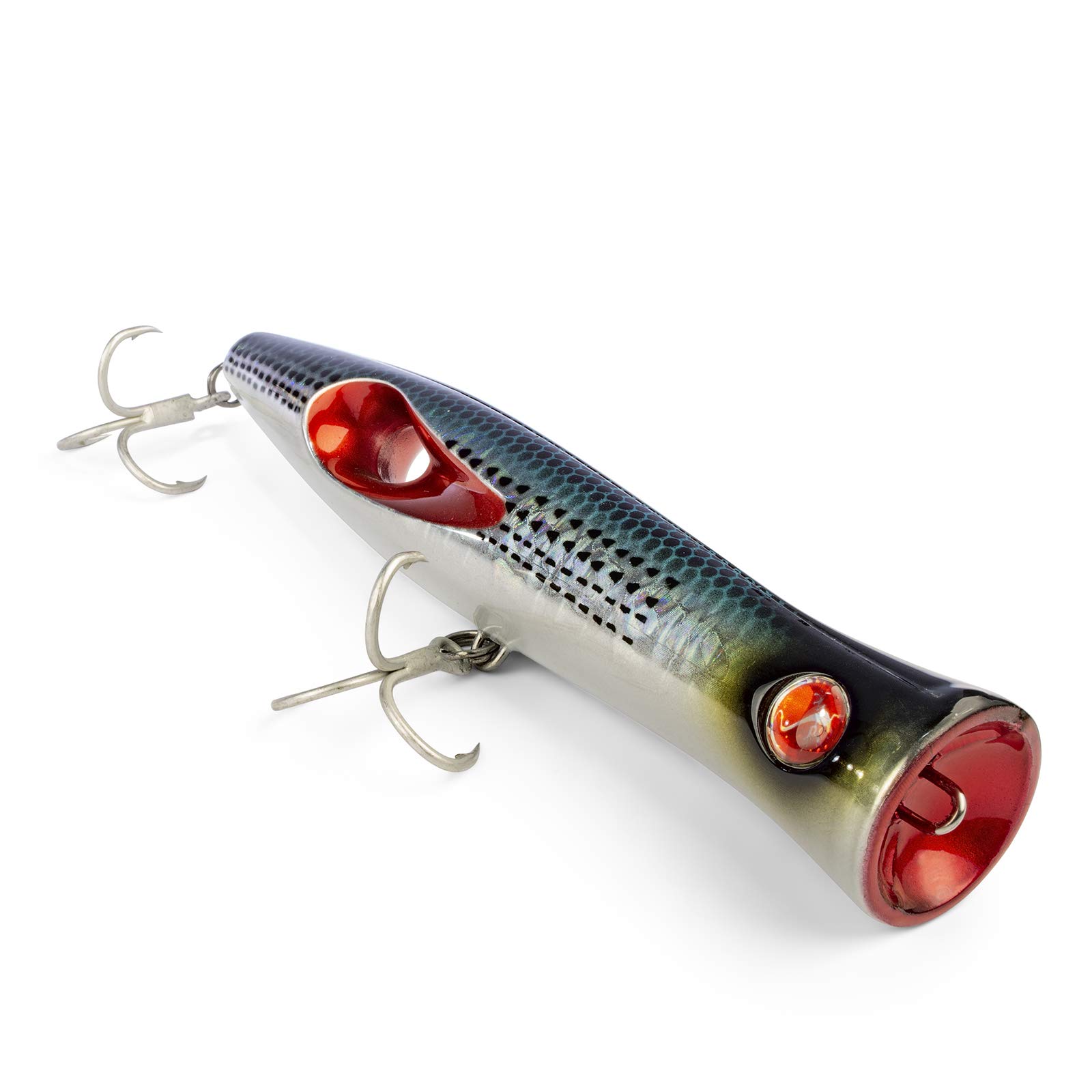Seaspin Toto 131 – Esca Artificiale per la Pesca a Spinning, Popper Galleggiante 131 mm 36 g – Foro Idrodinamico Passante, Armatura Passante – Per Serra Lecce Ricciole Barracuda