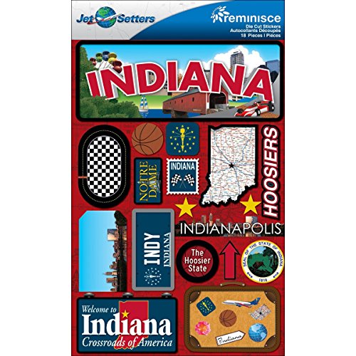 Reminisce Jet Setters Dimensional Stickers-Indiana