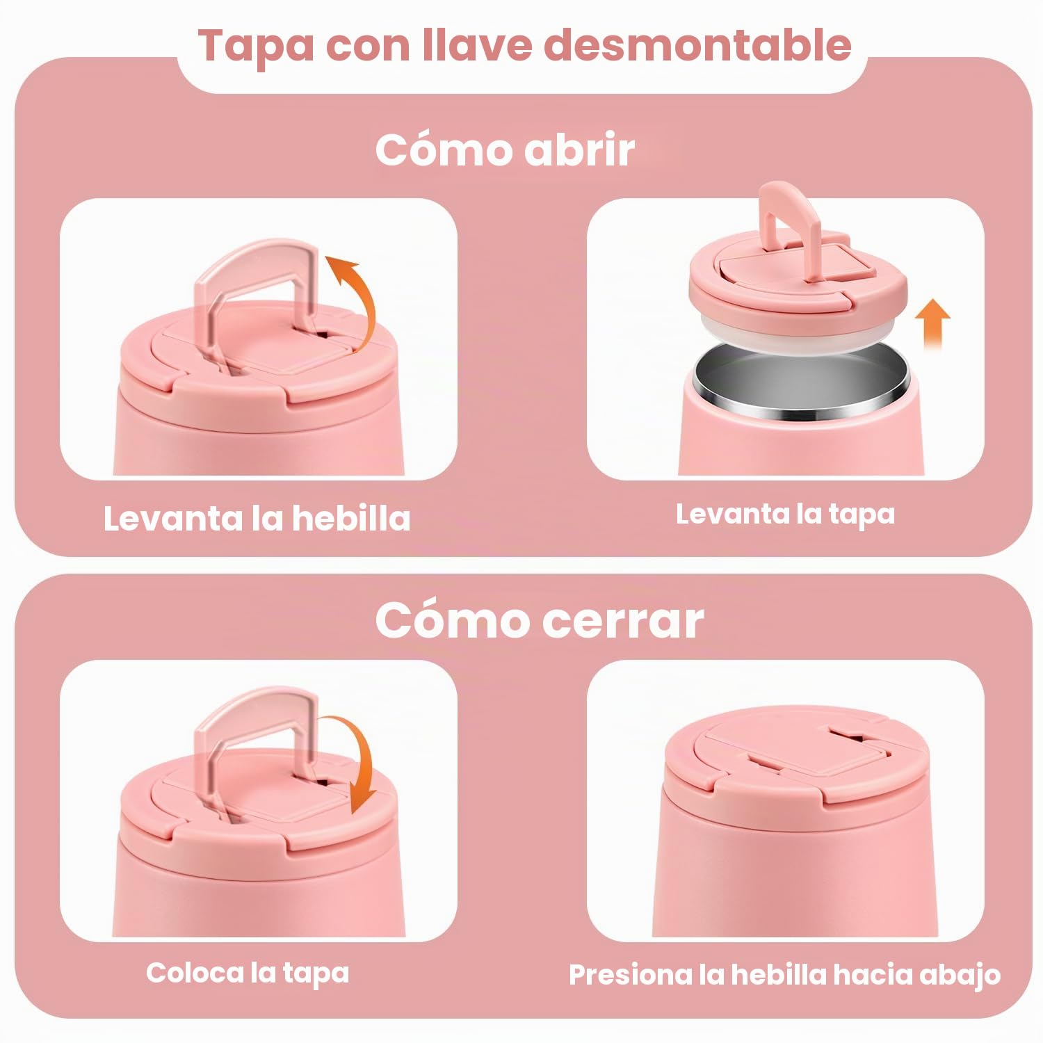 Itslife Termo para Comida 420ml, Recipiente Térmico para Comida con Cuchara, Acero Inoxidable Fiambrera Termica Infantil y Adultos, Contenedor Térmico para Picnic, Escuela y Oficina, Rosa
