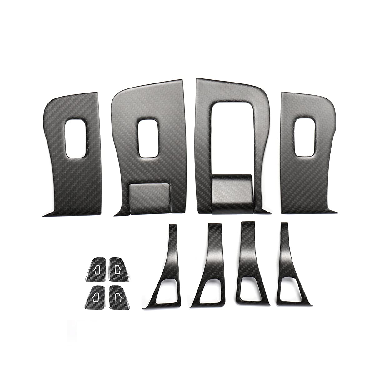 LUCKEASYDecorative Patch for Tesla Model 3 Model Y 2021-2022 Carbon Fiber car Door Switch Window Button Interior Accessories（Matte Carbon Fiber）