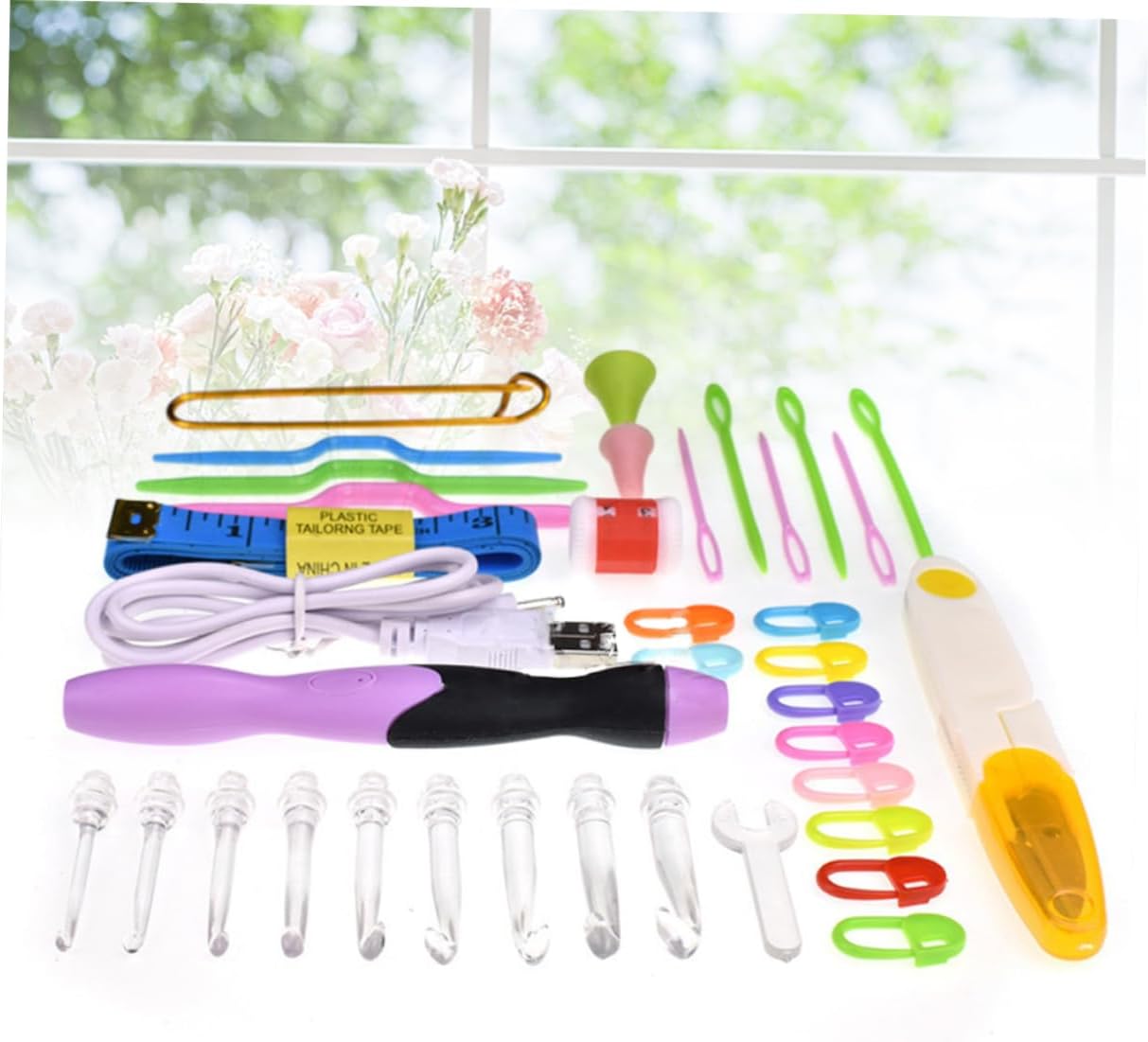 38 Piece LED Crochet Hook Set for Intermediate Crafters DIY Weave Yarn