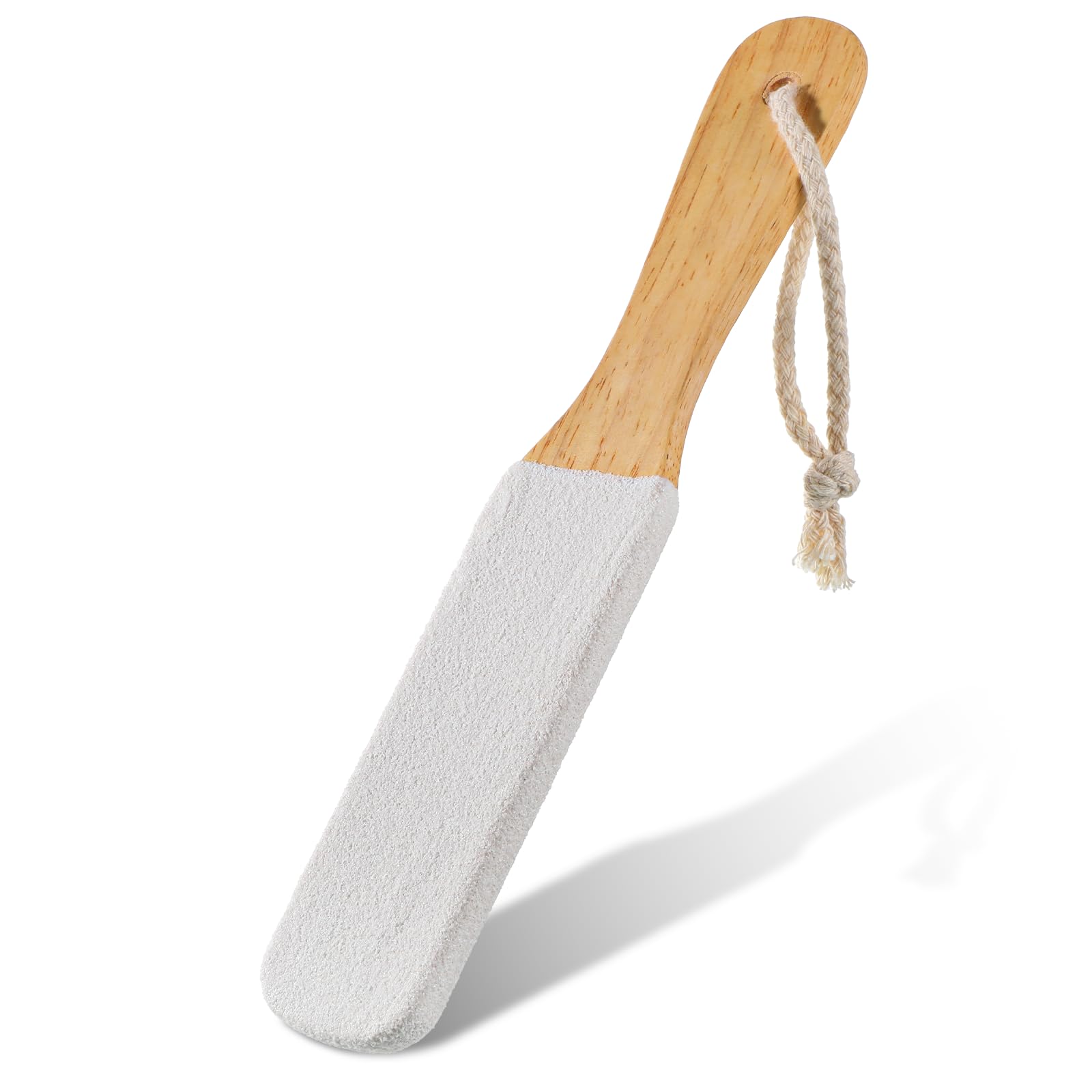Outil de pédicure pour callosités - Outil de pédicure en pierre ponce - Outil de pédicure en bois avec poignée pour pieds fissurés, talons, coudes, mains sous la douche