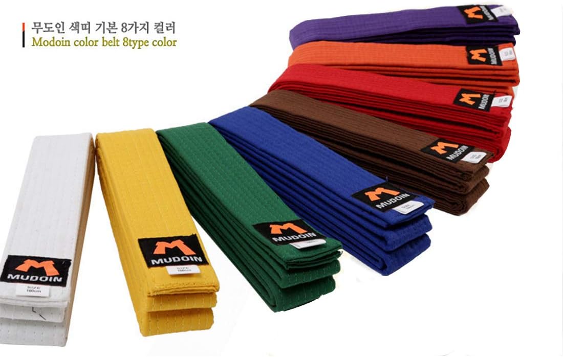 Taekwondo Color Belts Length 160 / 180cm TKD Martial Arts Judo Karate (180cm(5.90ft), Yellow)