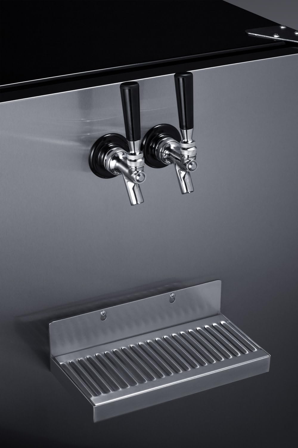 Summit Appliance SBC7BRSFRTPCFLHD 24-Inch Wide Front Tap Built-In Cold Brew Coffee Kegerator - Black; Commercially Listed; CARB Compliant; LHD (Left-Hand Door Swing) on Fridge.com