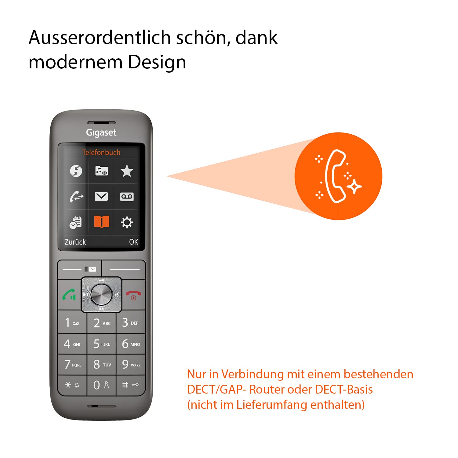 Gigaset CL660HX Duo - 2 schnurlose DECT-Telefone zum Anschluss am Router - 2 hochwertige Mobilteile mit Ladeschale, Anthrazit-metallic & DECT Basisstation Box 200A mit Anrufbeantworter
