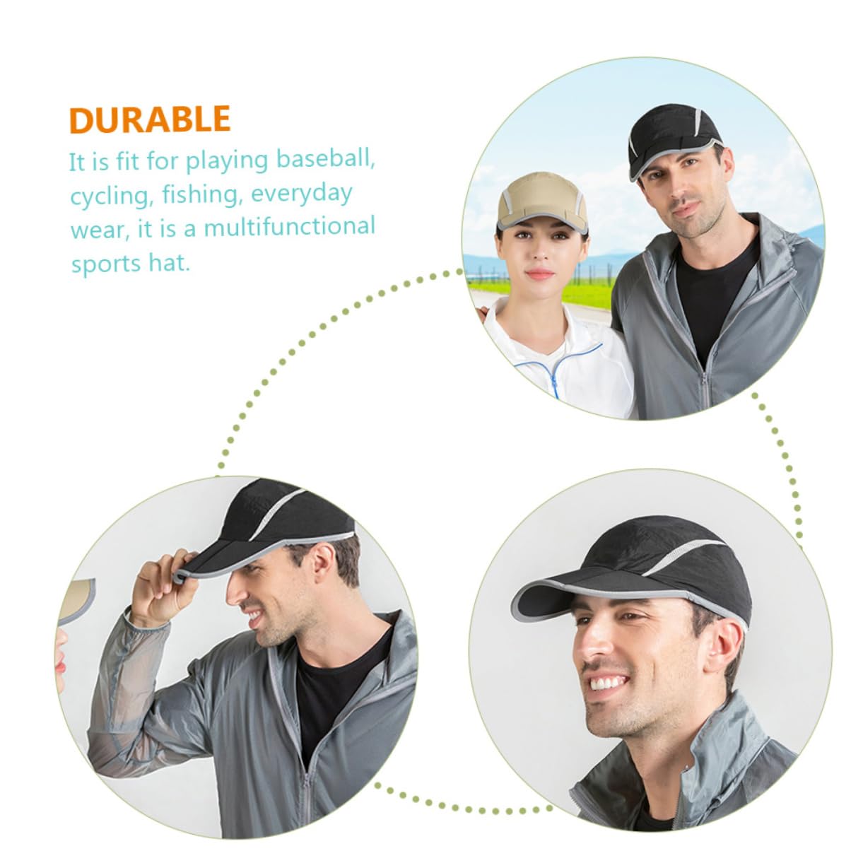 Veemoon Deportiva Unisex Ajustable y Transpirable con Protección Solar Sombrero de Running para Hombres y Mujeres para Actividades Aire