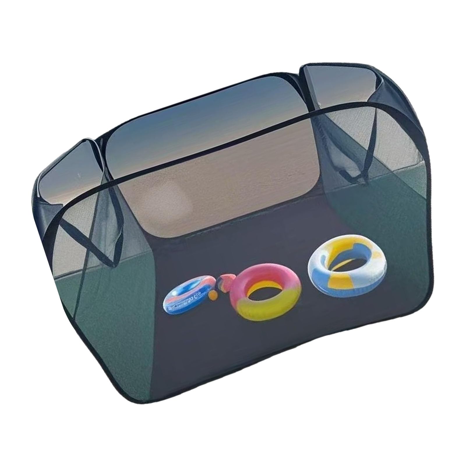 Red de almacenamiento multiusos ventilada junto a la piscina para natación | Soporte para equipo de natación con anclajes de suelo para trajes de baño húmedos y accesorios de agua
