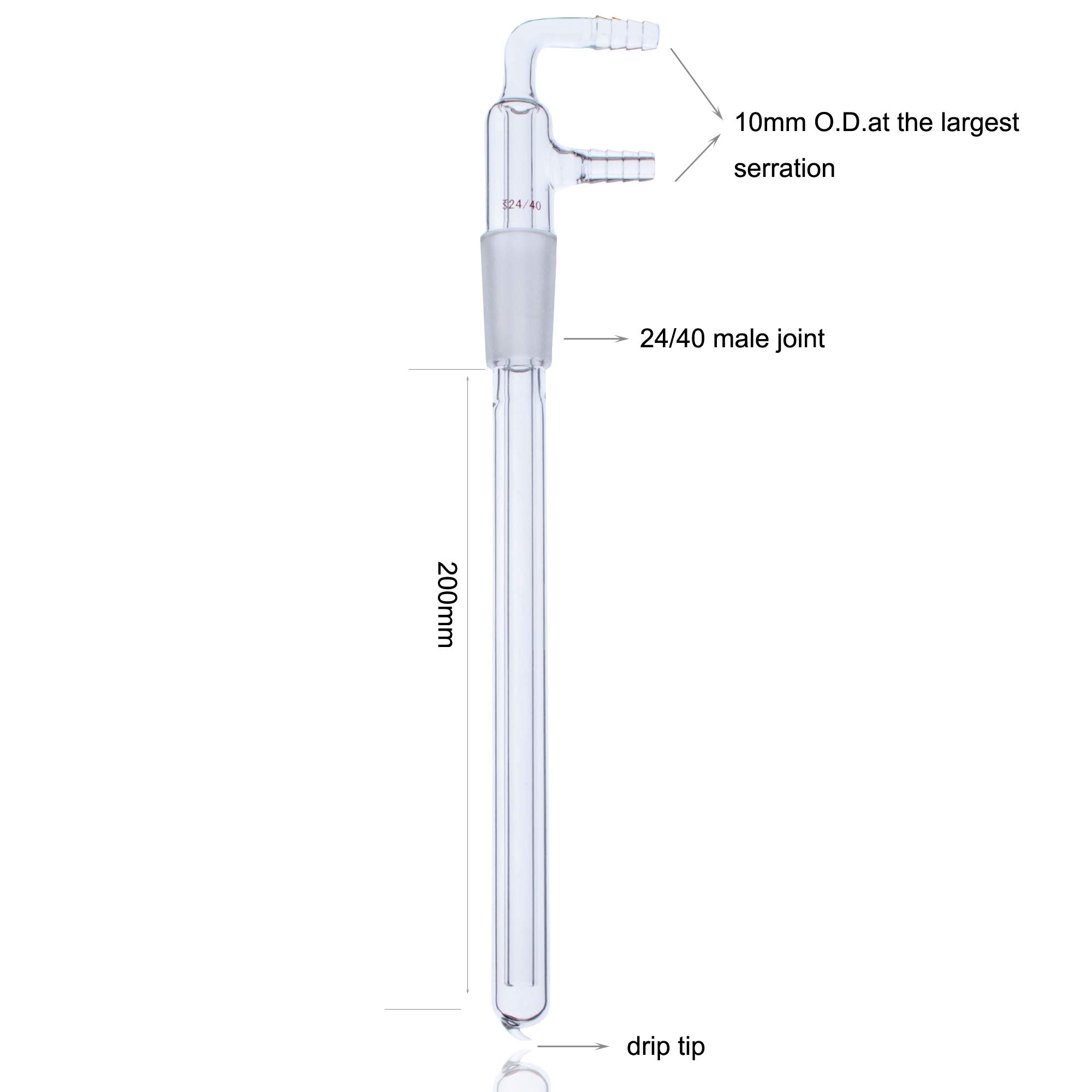 250mm Cold Finger Proglass 24/40 Cold Finger Condenser Drip Tip Joint ...