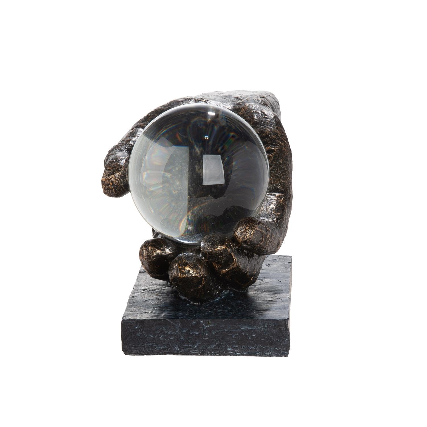 GILDE Skulptur Erkenntnis Hand mit Kugel - Kunstharz
