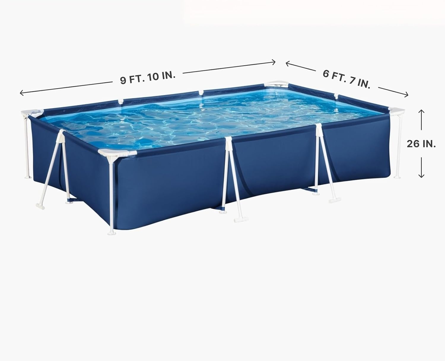 9' 10" x 6' 7" x 26" Rectangular Above Ground Pool Set with 827 Gallon Capacity, DuraPlus Liner, and Flowclear 330 GPH Filter Pump
