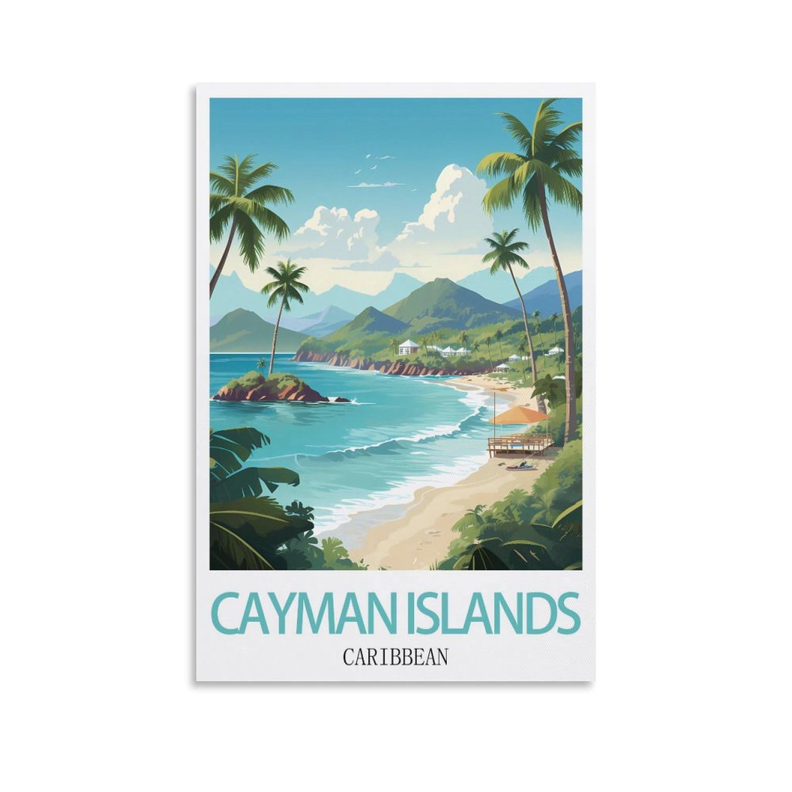 Metal Tin Sign Plaque Poster,Cayman Islands Caribbean,Vintage Plaques Poster Plaque Decor Retro Posters Gallery Wall Art Print 15x30cm