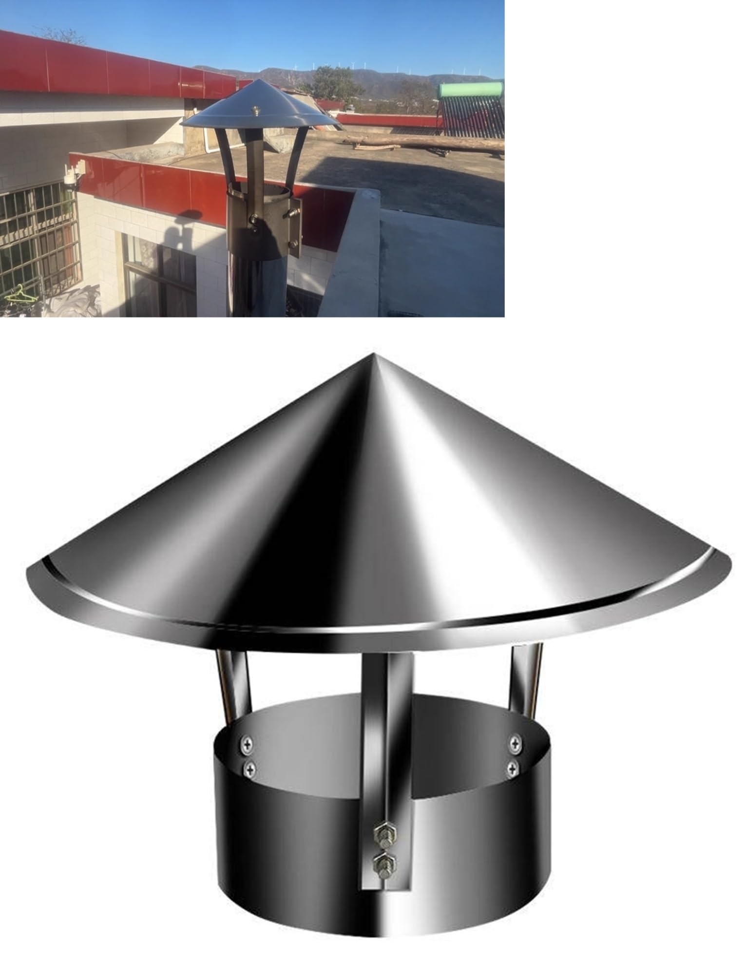 Tapón de chimenea resistente a la intemperie para evitar filtraciones de agua en el extractor
