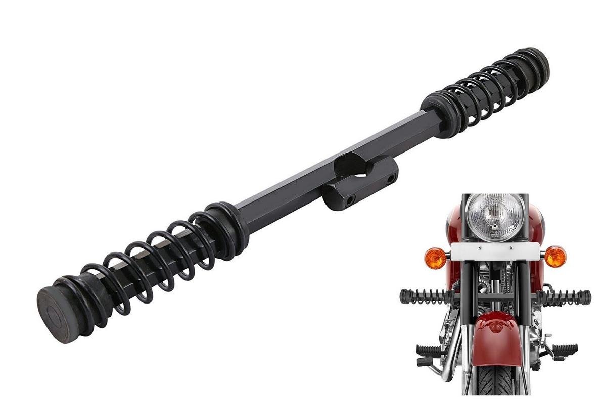 Guance Heavy Metal Black Double Side Spring Single Rod Metal Leg Guard for Royal Enfield Thunderbird 500 BS3 Model-image-1