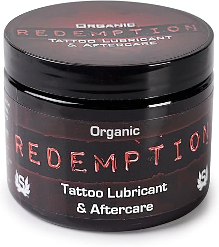 Redemption Lubricante orgánico para tatuajes, barrera y cuidado posterior, todo en uno, fórmula natural para el cuidado del tatuaje para uso durante