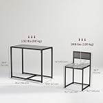 HOMCOM Dining Table Set for 2, Kitchen Table and Chairs for Small Space, Industrial Dining Set for Dining Room, Breakfast Nook, Grey