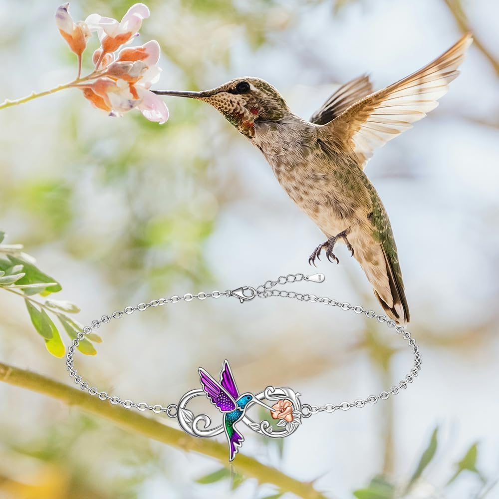 Infinity Hummingbird Ankle Bracelets for Women Sterling Silver Infinity Anklet Bracelet Beach Anklets Gift S925 Jewelry - Image 6