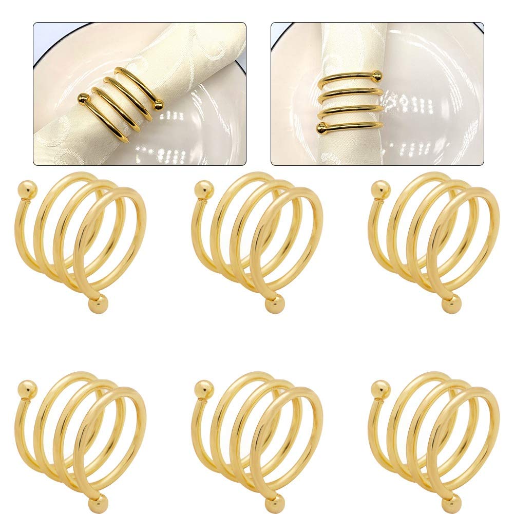 6 pièces Anneaux de Serviette Alliage Porte-Serviettes Ouest dîner Serviette Anneau de Serviette fête Table décor Accessoires Outil Vaisselle Anneau Boucle