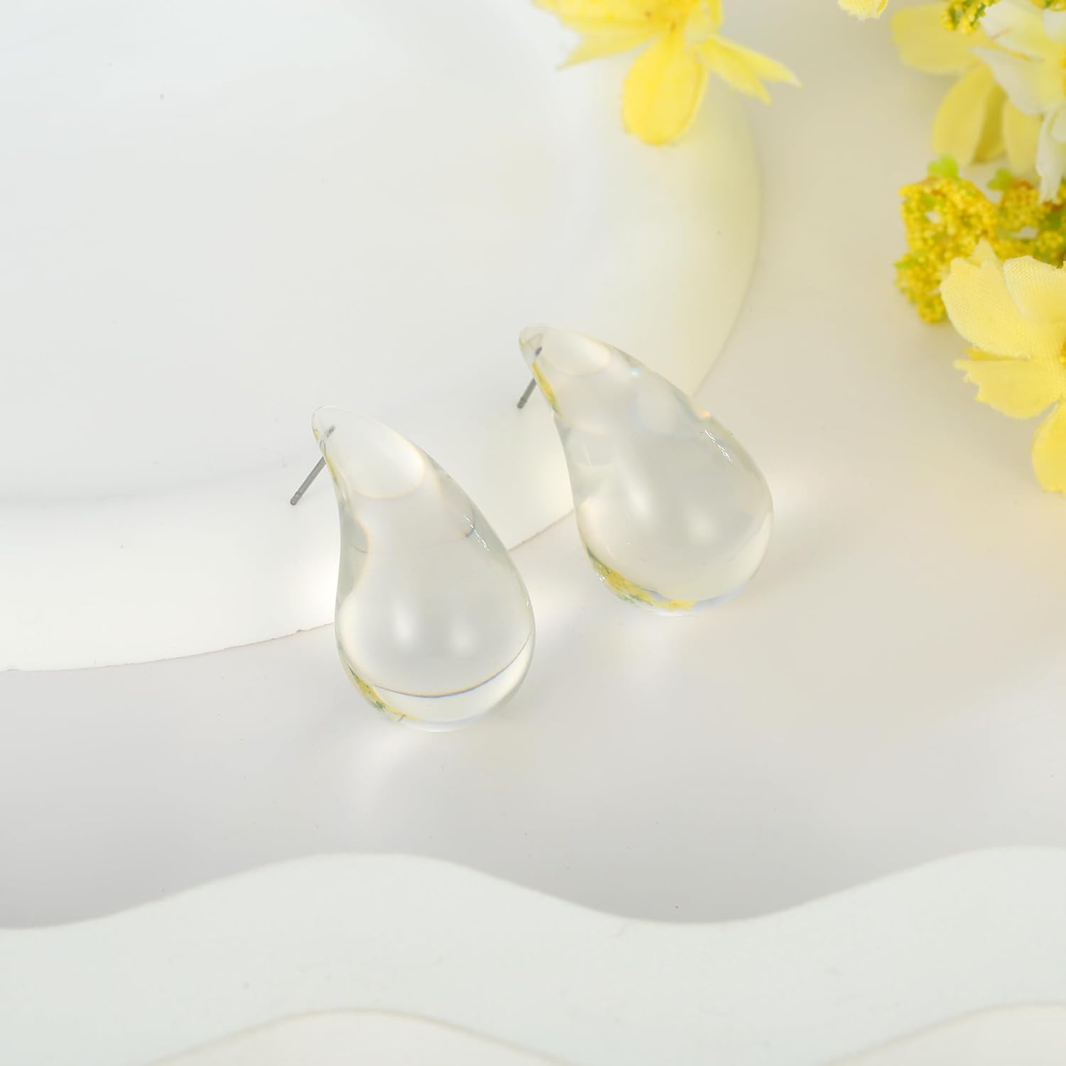 Waterdrop Teardrop Earrings - Chunky, Four Color Dupes Perfect for Holidays - Image 5