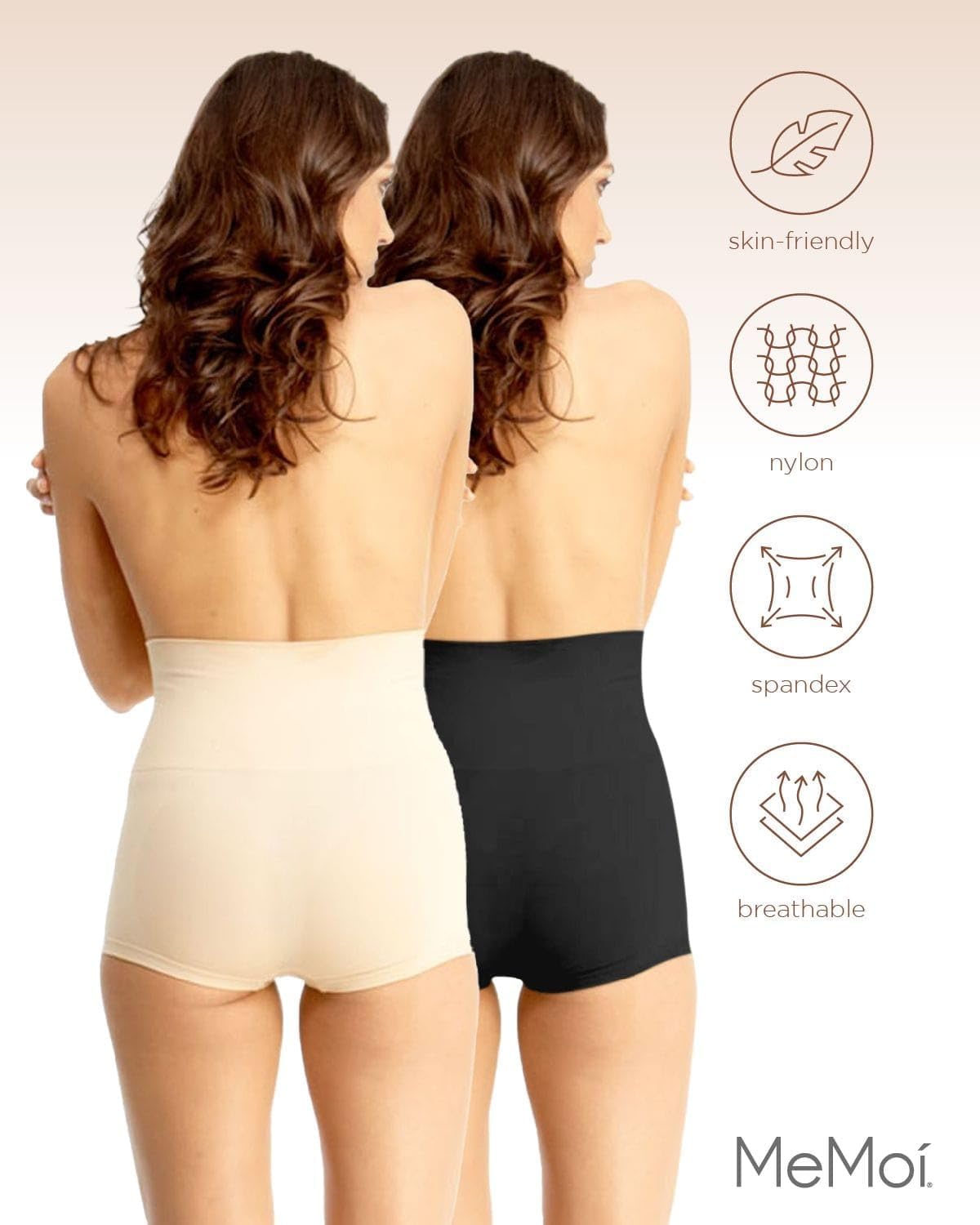 MeMoi 2 Pack High-Waist Boy Short Shapewear Shorts, Smooth Tummy Control Shapewear Shorts - Sizes Small - 4X - Image 5