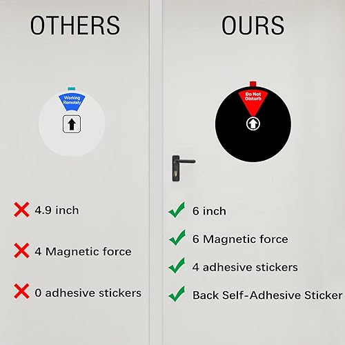 Miniatura 6 de Letrero de privacidad de oficina, 6 pulgadas con texto en inglés Do Not Disturb, Come in Welcome, fuera de la oficina, en una reunión, de regreso