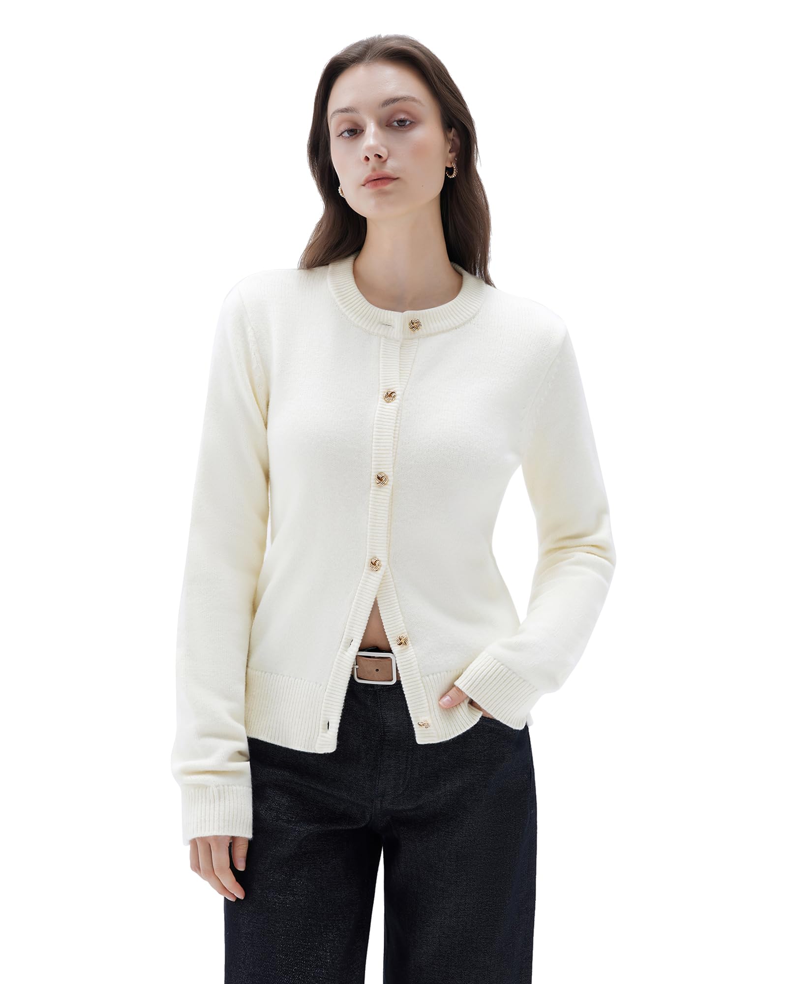 SUUKSESS Women Chunky Cashmere Cardigan Sweaters Trendy Fall Fashion Button Up Long Sleeve Knit Outfits