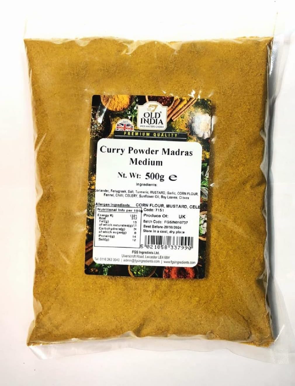 Old India Curry Powder Madras Medium 500g