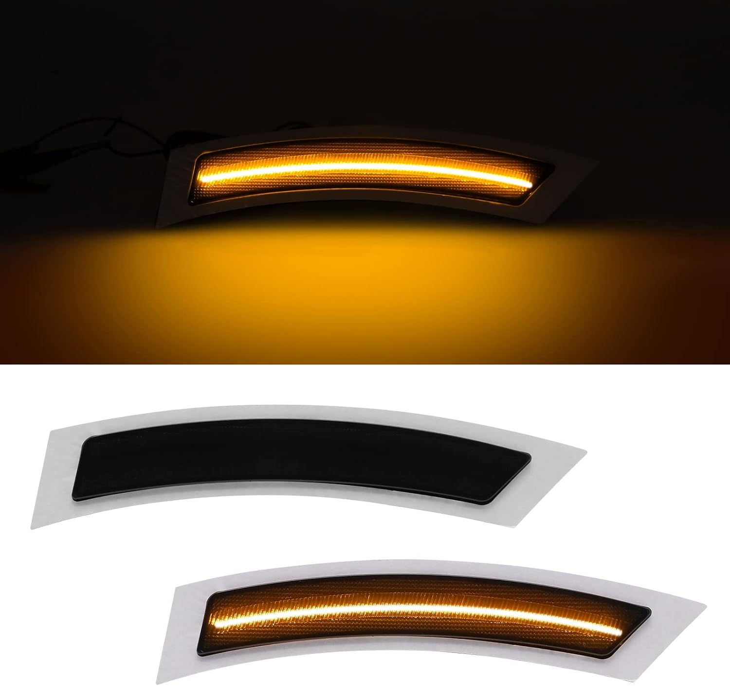 Front Bumper LED Reflector Lights Replacement for E92 E93 2 Door Coupe/Convertible 328i 335i 2007-2013, Side Marker Fender Driving Parking Lamp, Replace OE 63147162313, 63147162314