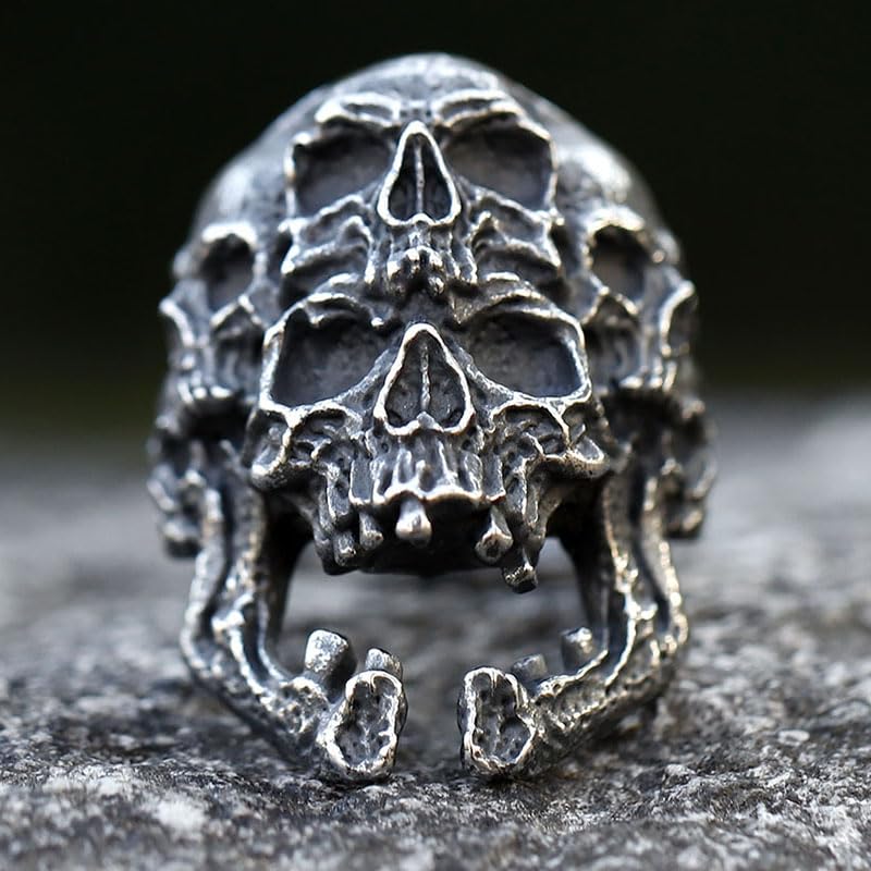Image of 2023 Skull Ring Cool Evil Death Punk Rock Stainless Steel Rings Aly Style Jewelry