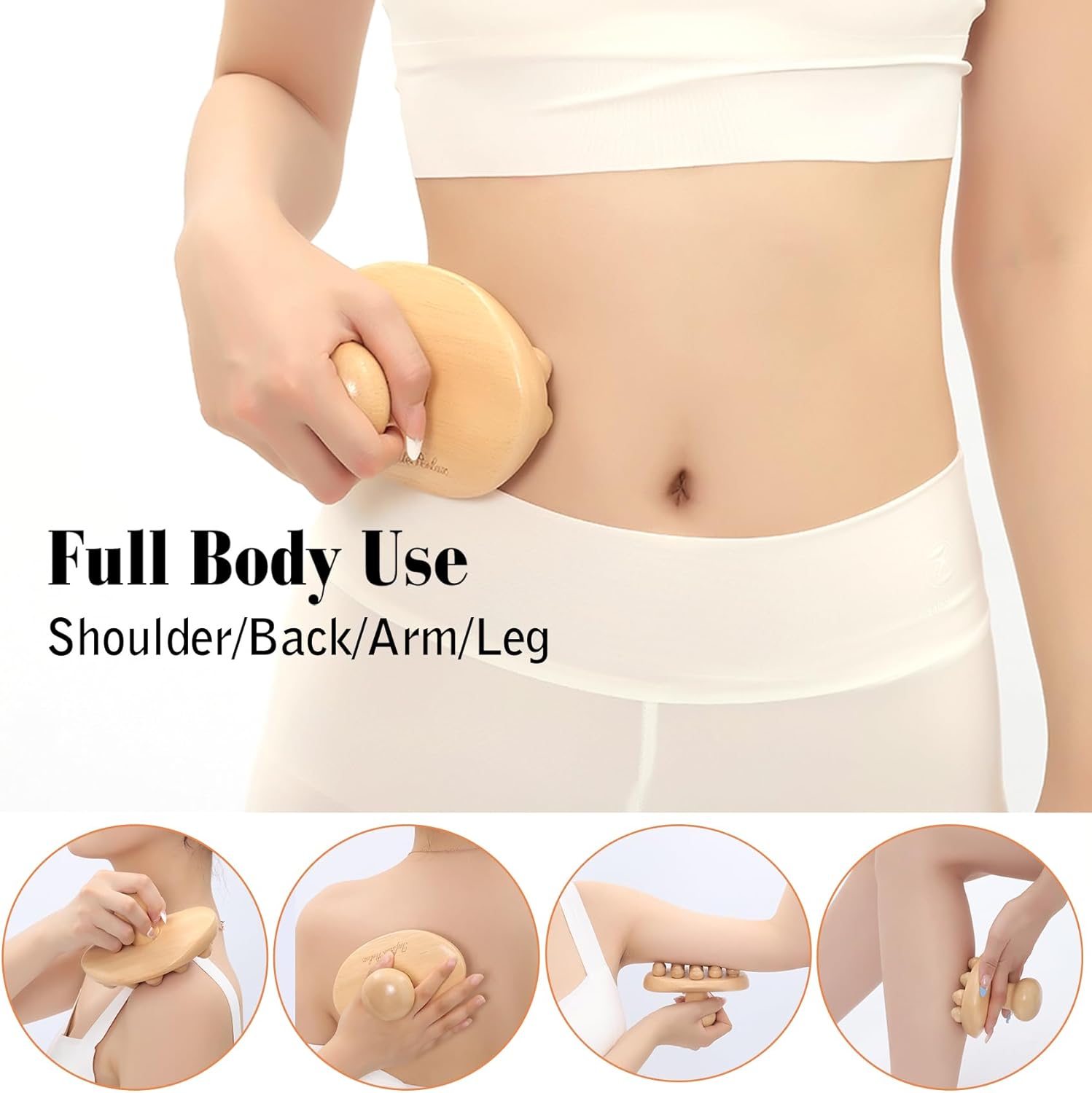 Wood Therapy Massage Tools Cellulite Massager Roller Wooden Body Brush Fascia Blaster Brush Body Shaping Professional Maderoterapia Kit Lymphatic Drainage Massager - Image 2