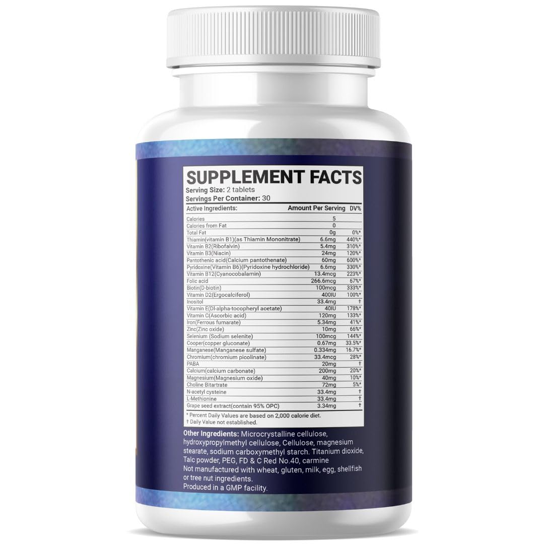 Organic Strength Men's Hair Wellness 2 Tablets A Day Halal Vitamins 30 Servings