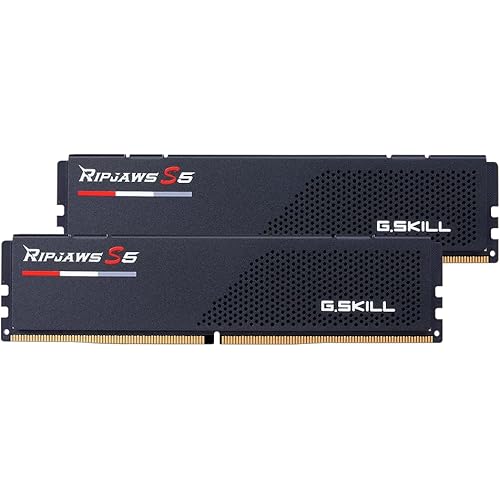 G.SKILL Ripjaws S5 Series DDR5 RAM (Intel XMP 3.0) 64GB (2x32GB) 6800MT/s CL34-45-45-108 1.40V Desktop Computer Memory U-DIMM - Matte Black (F5-6800J3445G32GX2-RS5K)