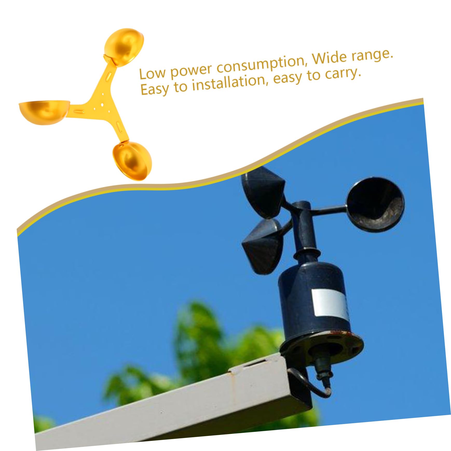 Windgeschwindigkeitssensor Aluminiumlegierung Windmessbecher Professioneller Anemometersensor mit Weitem Messbereich und Einfacher Montage für Präzise Windmessungen