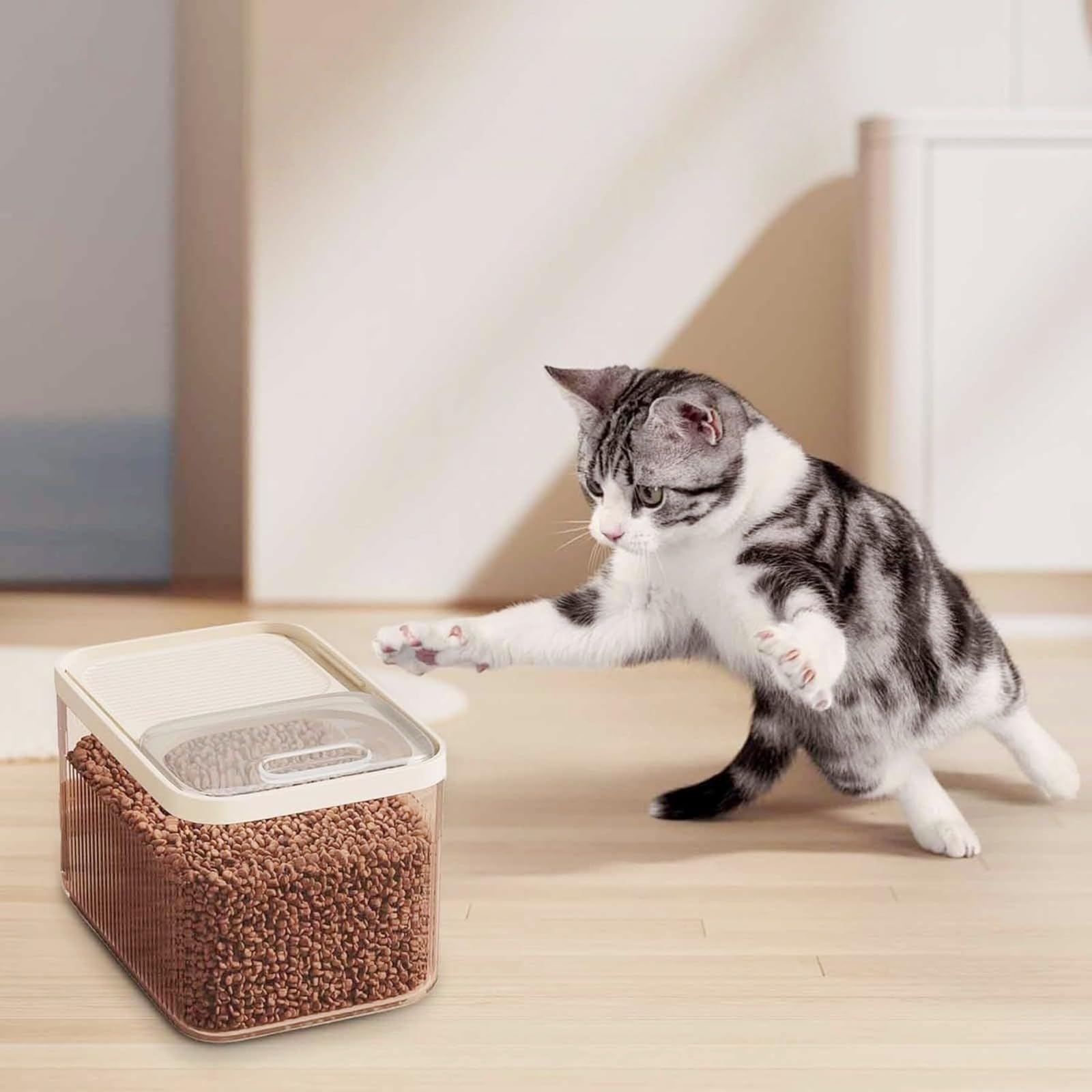 Genérico Contenedor de Comida para Mascotas, contenedor de Almacenamiento de Comida para Mascotas, Capacidad máxima de 15 kg, Adecuado para Perros, Gatos y Otras Mascotas, con Taza medidora