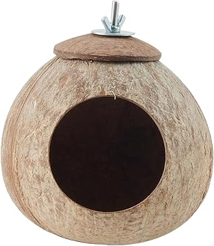 Parrot Coco Nest Hut Natural Coco Husk Birds Resting House