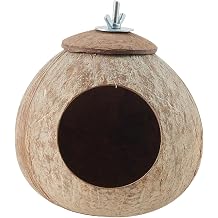 Bird Nesting House - Natural Shell Resting Hut Bird Habitat Indoor and Outdoor Decorative Shelter for Lovery, Compact Parrot Breeding Accessories, Pet Nest