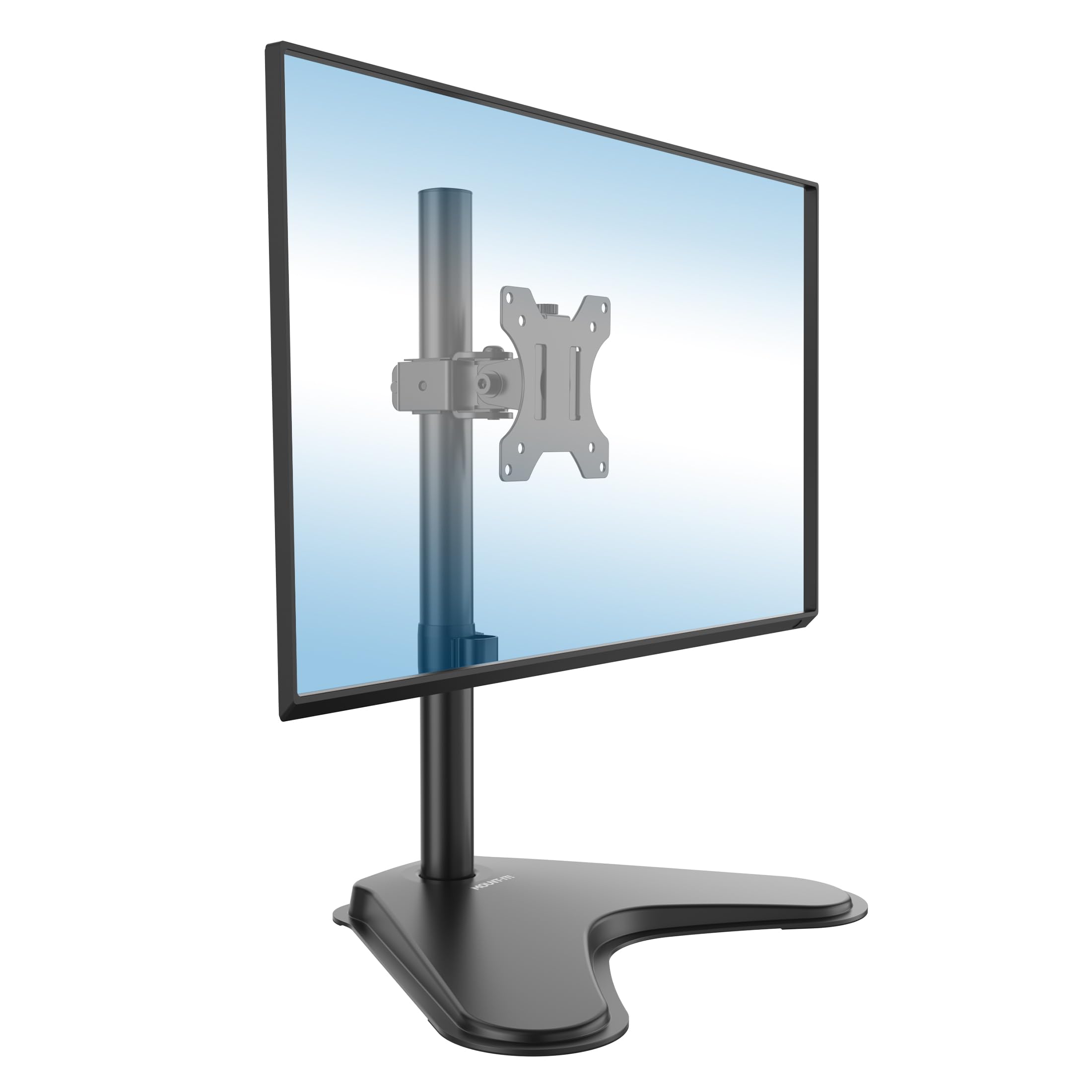 Mount-It! Monitor Stand for Desk, Freestanding Single Monitor Mount for 21.5–32" Screens, Height Adjustable VESA Stand with Tilt, Swivel &amp; Rotation, Sturdy Base Supports 17.6 lbs