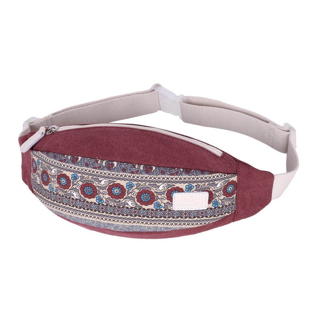 Floral Crossbody Wristlet Canvas Lightweight Dual-strap Purse Handbag for Women