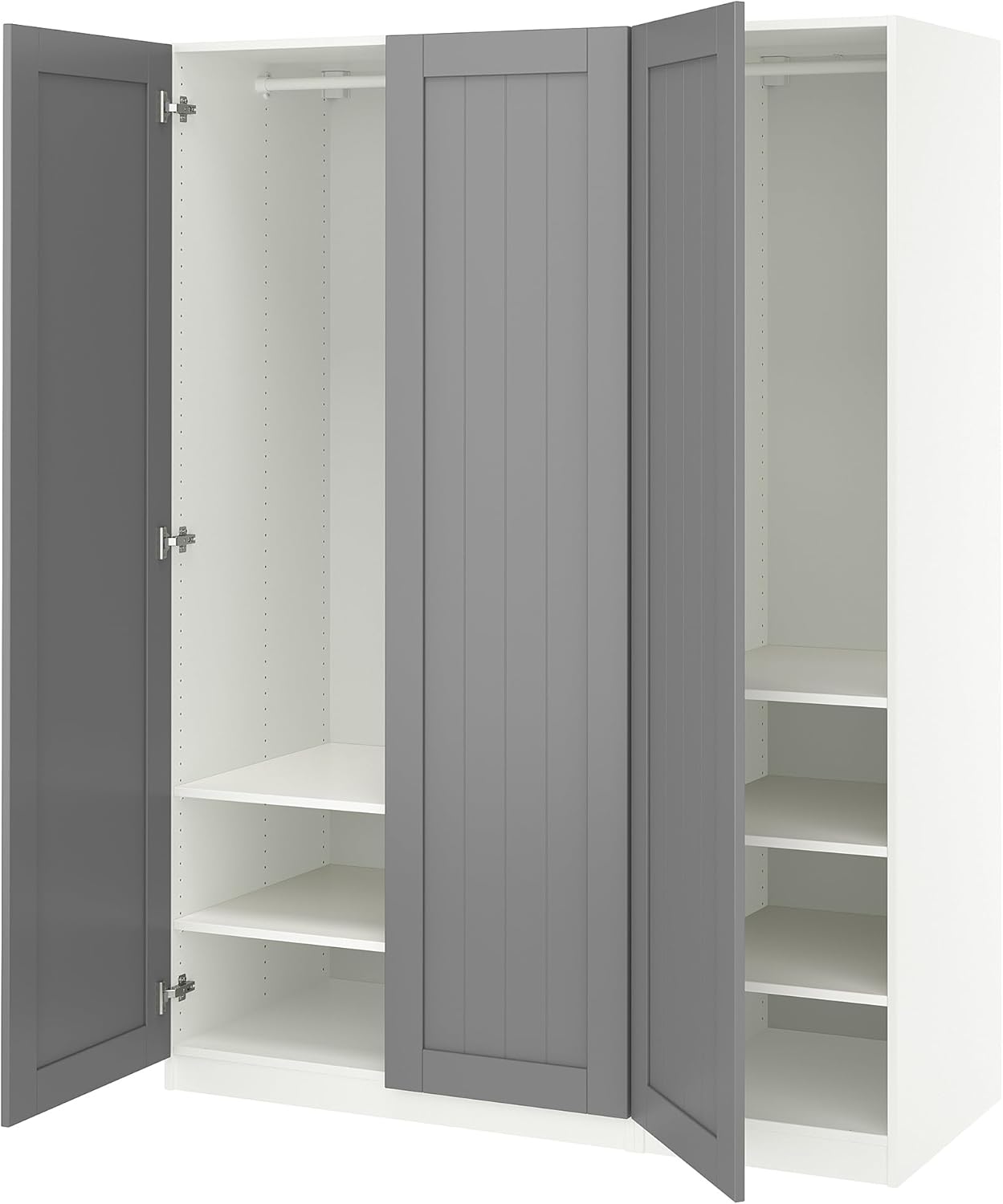 GULLABERG/PAX Wardrobe combination, white/grey, 150x60x201 cm