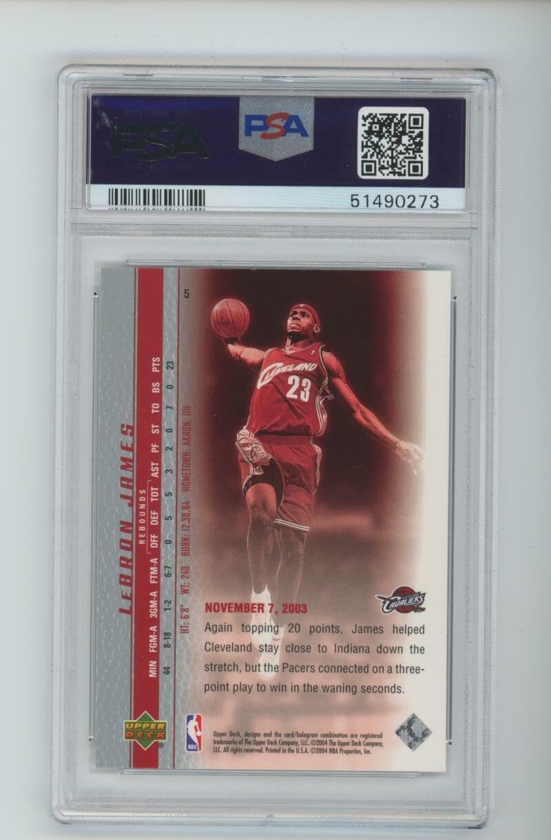 2003 Upper Deck Phenomenal Beginning #5 Lebron James ROOKIE RC PSA 9 Graded Card - Basketball Slabbed Rookie Cards