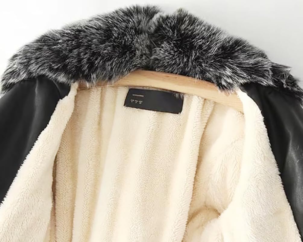 Mujer De Manga Larga Chaqueta De Cuero De La PU con Cremallera Chaqueta Moto Outcoats