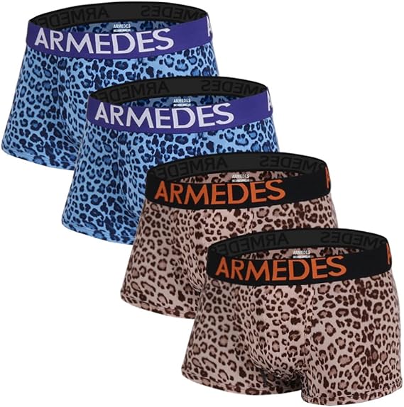 Amazon ボクサー パンツ メンズ ブリーフ 4枚セット トランクス パンツ メンズ インナー スポーツ アンダーウェア レオパード ローライズ 肌着 メンズ 下着 前閉じ Ar01set4 ボクサー 通販